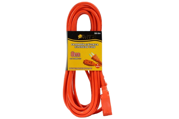 EXTENSION ELECTRICA NARANJA SJT 16AWG 8 METROS UNID KING