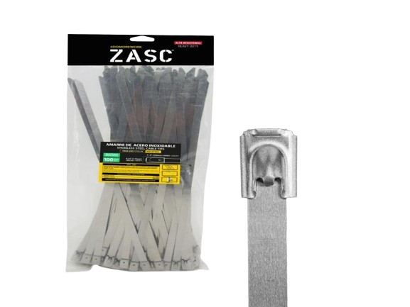 TIRRAP ZUNCHO ACERO INOXIDABLE 7.9X300MM 100PZAS UNID ZASC