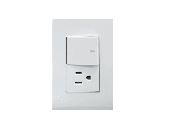INTERRUPTOR APAGADOR + TOMA BLANCO UNID V-TEG