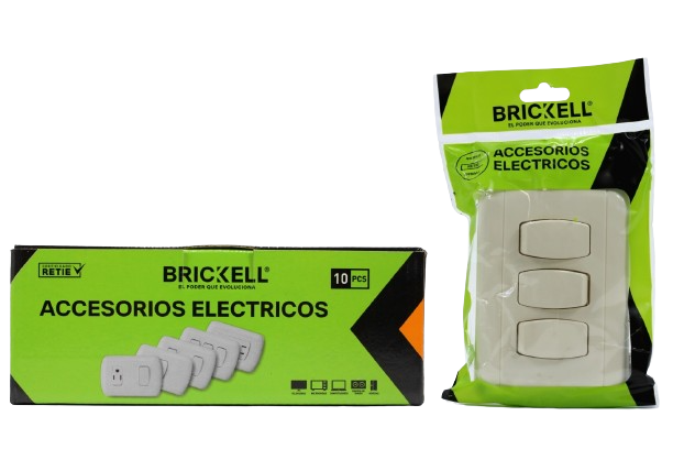 INTERRUPTOR APAGADOR TRIPLE BLANCO UNID BRICKELL