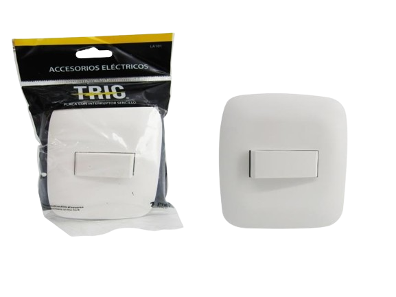 INTERRUPTOR DE SUPERFICIE SENCILLO COLOR HUESO UNID TRIC