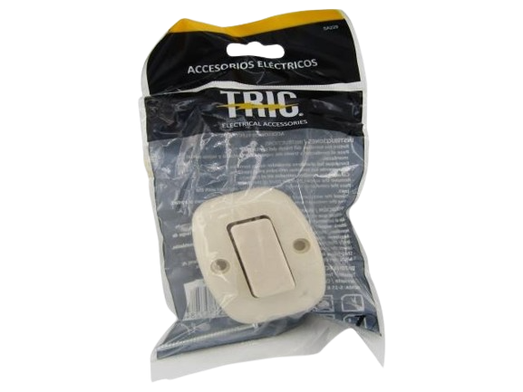 INTERRUPTOR DE SUPERFICIE TIPO TORTUGA SENCILLO BEIGE UNID TRIC