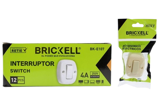 INTERRUPTOR SENCILLO TIPO TORTUGA SUPERFICIAL 6A UNID BRICKELL