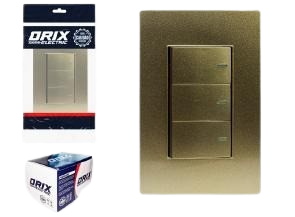 INTERRUPTOR TRIPLE DORADO UNID ORIX ELECTRIC