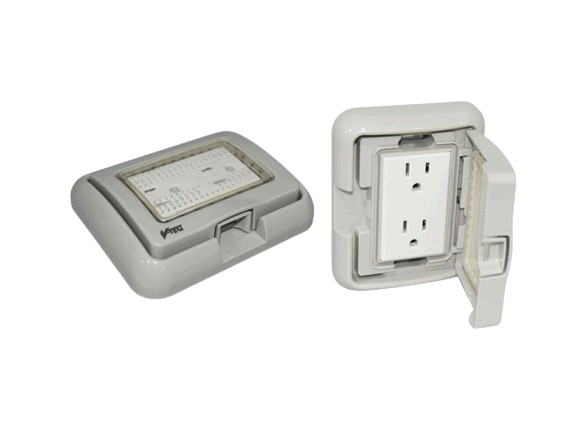 TOMA CORRIENTE CON PROTECTOR PARA EXTERIOR UNID V-TEG