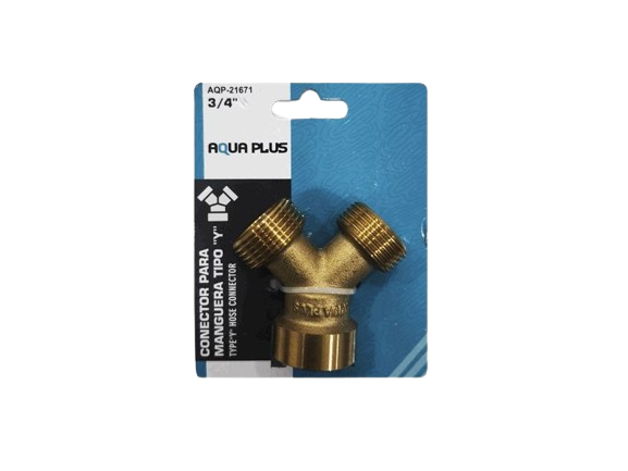 CONECTOR Y PARA MANGUERA 3/4" UNID AQUA PLUS