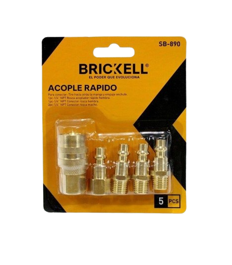 SET ACOPLE RAPIDO NPT 1/4"  5 PIEZAS UNID BRICKELL