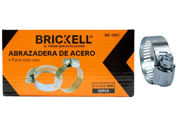 ABRAZADERA DE ACERO AJUSTABLE 1 1/2" 50PZA UNID BRICKELL