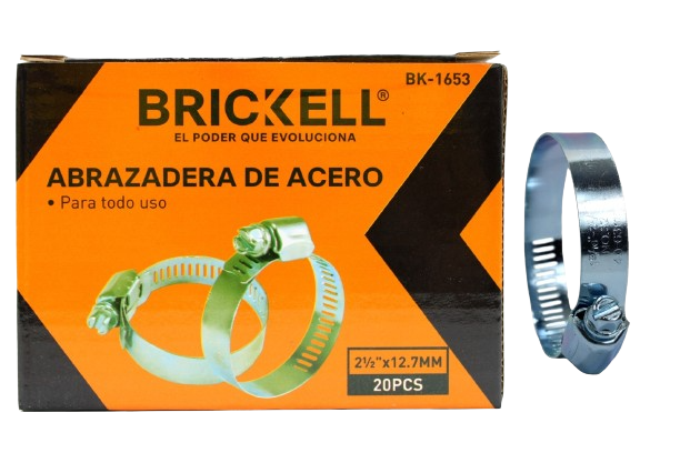 ABRAZADERA DE ACERO AJUSTABLE 2 1/2" 20PZA UNID BRICKELL