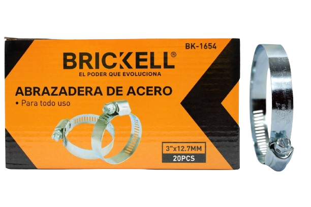 ABRAZADERA DE ACERO AJUSTABLE 3" 20PZA UNID BRICKELL