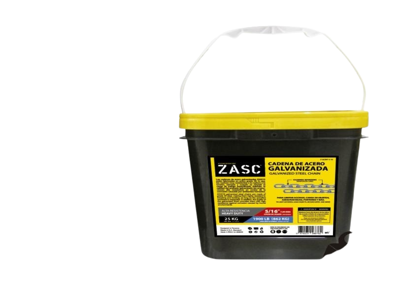 CADENA DE ACERO GALVANIZADA 5/16" x 25KG (CUBETA) UNID ZASC