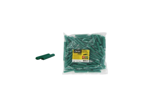 RAMPLUG PLASTICO 1/4" L=1 1/2" VERDE 100 PZAS UNID ZASC