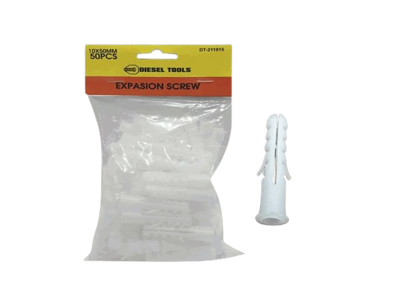 RAMPLUG PLASTICOS DE EXPANSION 10X80MM 50 PZAS UNID DIESEL TOOLS