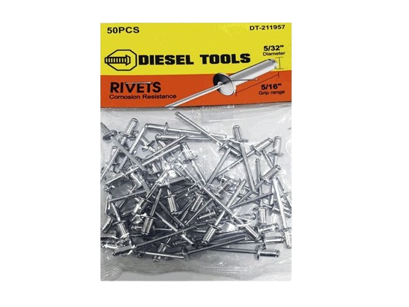 REMACHES DE ALUMINIO 5/32" X 5/16" 50 PZAS UNID DIESEL TOOLS