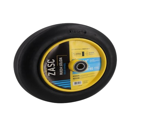 RUEDA MACIZA PARA CARRETILLA 14"X4" UNID ZASC