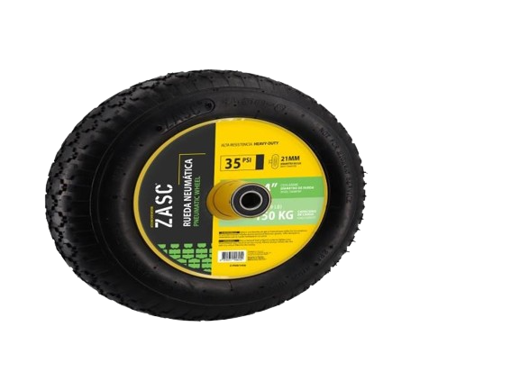 RUEDA NEUMATICA PARA CARRETILLA 14"X8" UNID ZASC