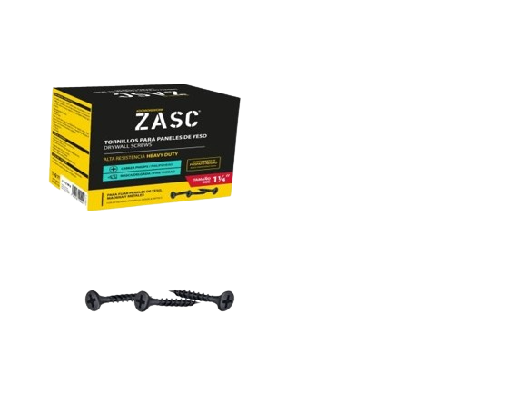 TORNILLO 1 1/4" ROSCA DELGADA CAL #6 NEGRO 1.000 PZAS/CAJA UNID ZASC
