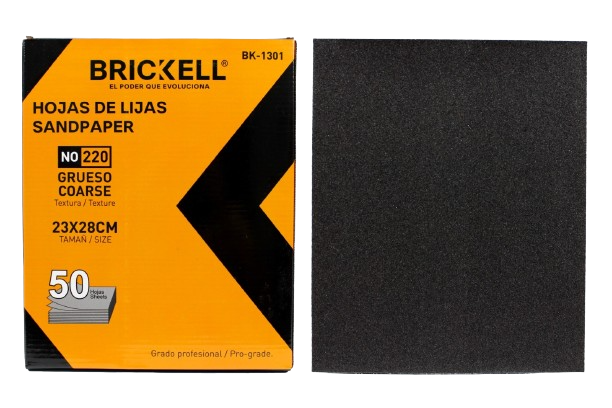 PAPEL DE LIJA 22 0GRANO 50PZAS UNID BRICKELL