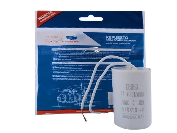 CAPACITOR DB60-14UF/250V PARA BOMBA DE AGUA UNID USA