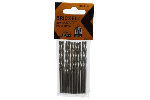 SET DE BROCAS DE METAL 9/64" 10 PZAS UNID BRICKELL