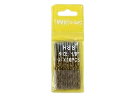 SET DE BROCAS HSS DE METAL 1/8" 10 PZAS UNID MAXI TOOLS
