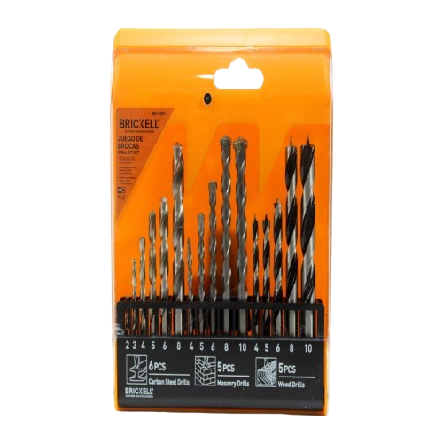 SET DE BROCAS METAL-CONCRETO-MADERA 16 PZAS UNID BRICKELL