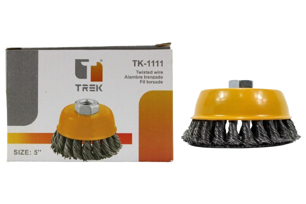 CEPILLO CIRC ALAMBRE TRENZADO ONDULADO 5" ROS 5/8" UNID TREK