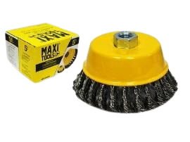 CEPILLO CIRC ALAMBRE TRENZADO ONDULADO 5" ROS 5/8" UNID MAXI TOOLS