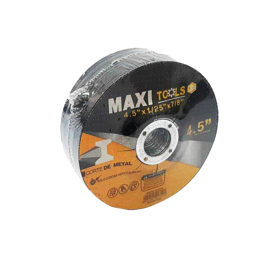 DISCO DE CORTE METAL 4 1/2 x 1/25 x 7/8" (CONCOVO) UNID MAXI TOOLS