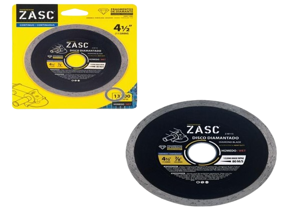 DISCO DIAMANTADO CONTINUO 41/2"-13300 MAX RPM UNID ZASC