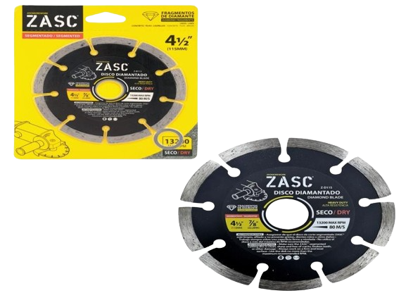 DISCO DIAMANTADO SEGMENTADO 41/2"x7/8"-13300 MAX RPM UNID ZASC