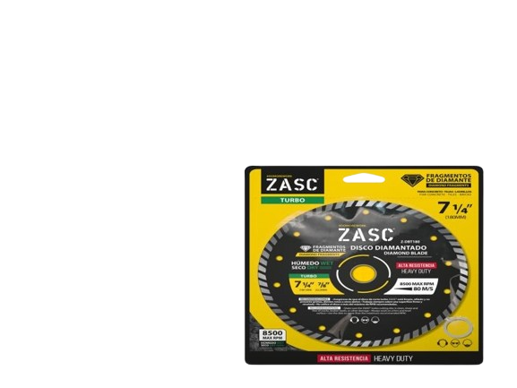 DISCO DIAMANTADO TURBO 7 1/4"X7/8" UNID ZASC