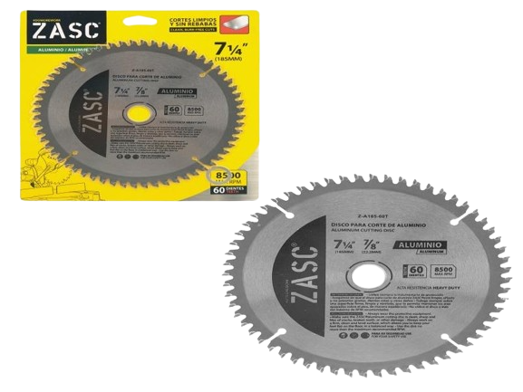 DISCO PARA CORTE DE ALUMINIO 7 1/4"x7/8" 60 DIENTES UNID ZASC