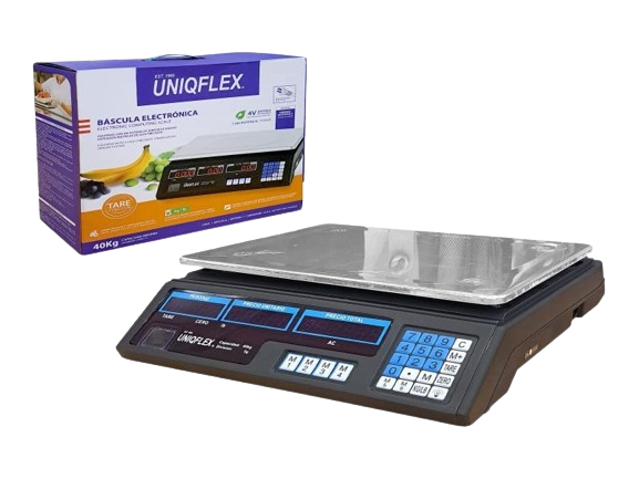 PESO BASCULA ELECTRONICA HASTA 40 KG COLOR NEGRO UNID UNIQFLEX