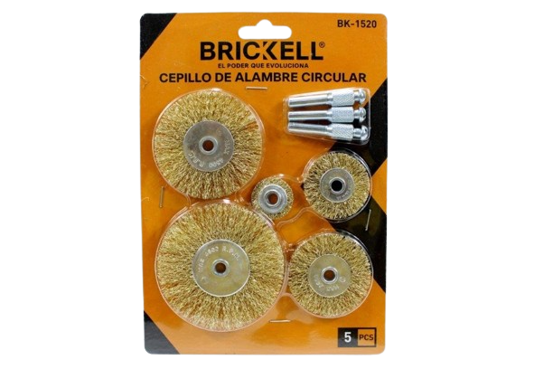SET DE CEPILLOS DE ALAMBRE CIRCULAR 5 PZAS UNID BRICKELL