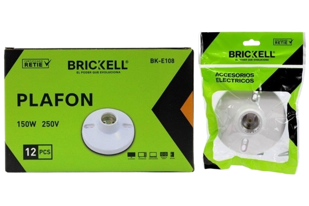 SOCATE PLAFON PLASTICO ROSCA E27 127-250V UNID BRICKELL