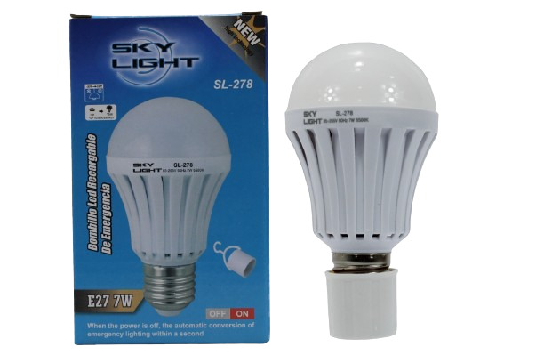 BOMBILLO EMERGENCIA  RECARGABLE 7W UNID SKY