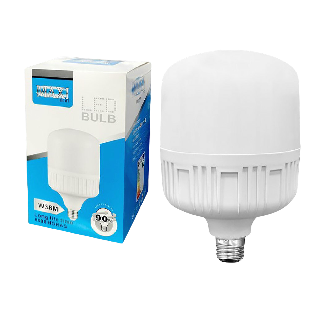 BOMBILLO LED DOMO BULBO 38W E27 110V 8.000 HORAS UNID MAXI LIGTH