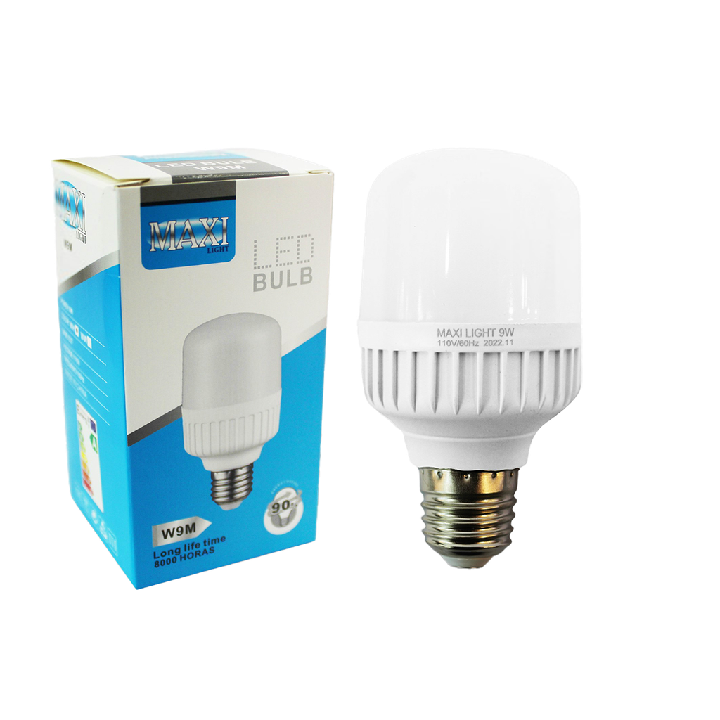BOMBILLO LED DOMO BULBO 9W E27 110V 8.000 HORAS UNID MAXI LIGTH