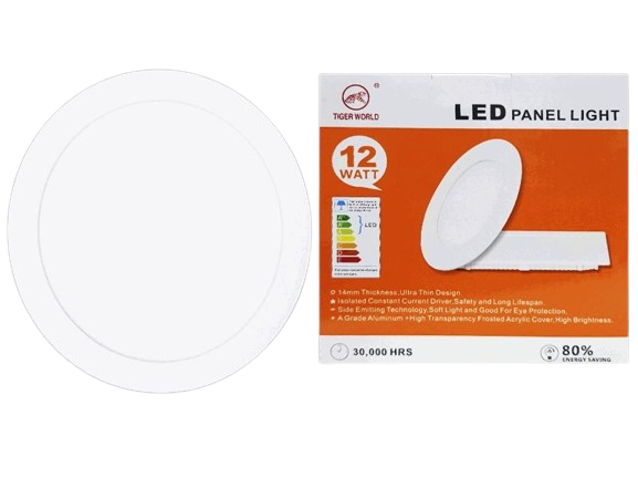 LAMPARA PANEL LED REDONDA EMPOTRABLE BLANCA 12W UNID TIGER