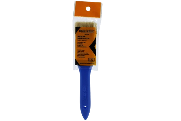 BROCHA 1 1/2" CERDAS BLANCA MANGO PLASTICO AZUL UNID BRICKELL