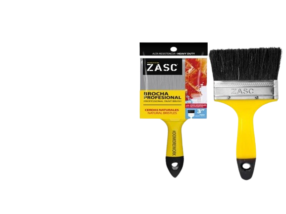 BROCHA 3" CERDAS NATURALES NEGRAS C/MANGO AMARILLO UNID ZASC