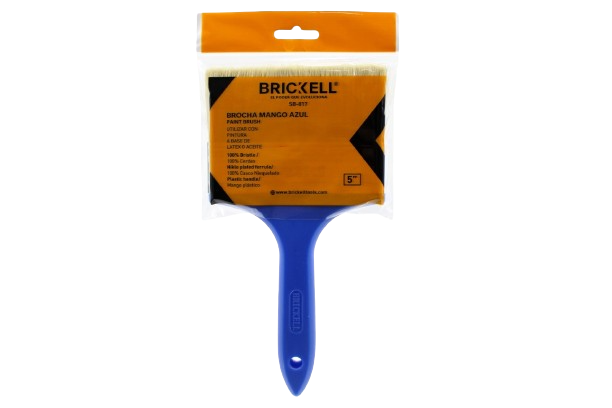 BROCHA 5" CERDAS BLANCA MANGO PLASTICO AZUL UNID BRICKELL