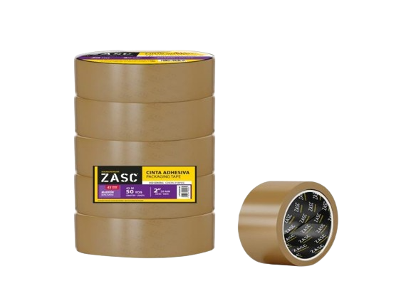 CINTA DE EMBALAR MARRÓN 2" DE ANCHO X 45 METROS (50Y) UNID ZASC