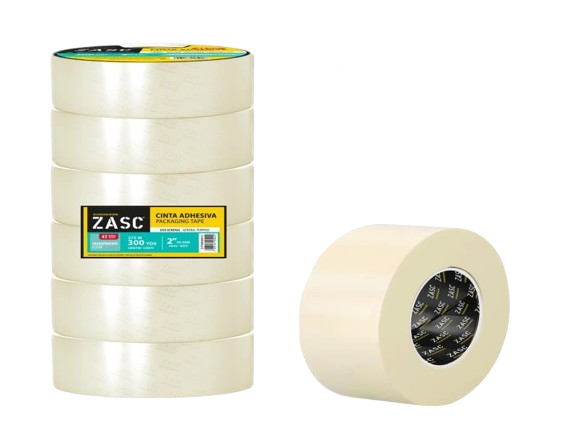 CINTA DE EMBALAR TRANSPARENTE 2" ANCHO X 275 METROS (300Y) UNID ZASC