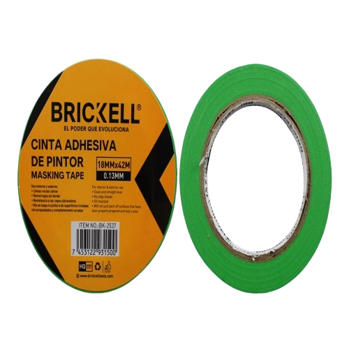 CINTA ADHESIVA DE PINTOR 18MMX42MTS VERDE UNID BRICKELL