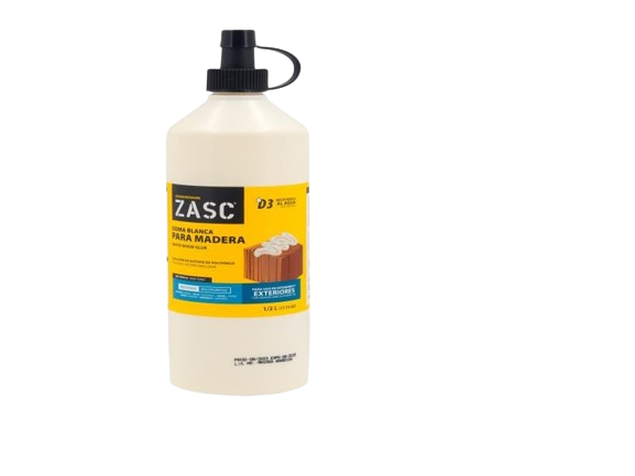 PEGA BLANCA PARA MADERA 1/2 LITRO - 17.73 OZ UNID ZASC