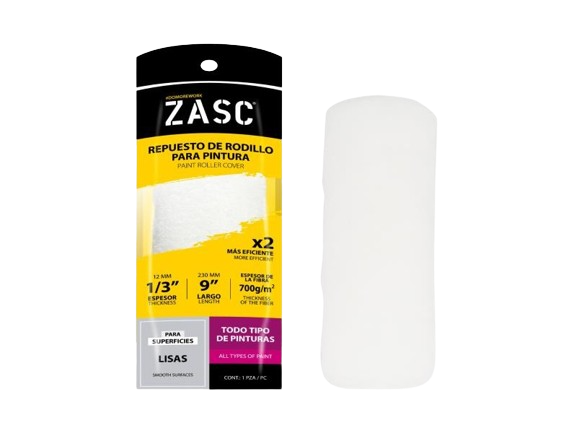 FUNDA DE RODILLO SUPERFICIES LISAS 1/3" L=9" UNID ZASC