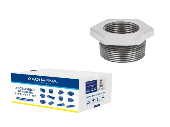 BUJE ROSCADO GALVANIZADO 1/2"X 3/4" UNID AQUAFINA