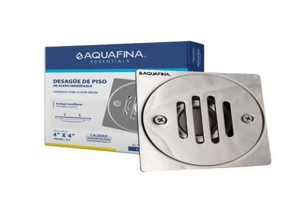 REJILLA DESAGÜE DE PISO ANTI/C A/INOXIDABLE  CROMADA 4x4 UNID AQUAFINA